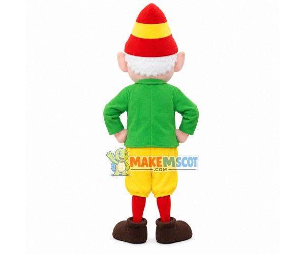 White-haired Elf In Green Suit Mascot Costume White-haired Elf In Green Suit Mascot Costume