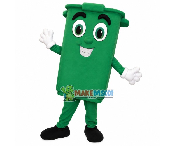 Green Compost Bucket Mascot Costume Green Compost Bucket Mascot Costume