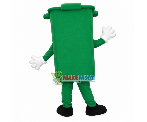 Green Compost Bucket Mascot Costume Green Compost Bucket Mascot Costume