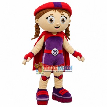 Skater Girl In The Cape Mascot Costume