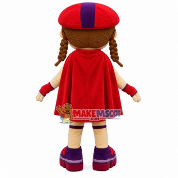 Skater Girl In The Cape Mascot Costume Skater Girl In The Cape Mascot Costume