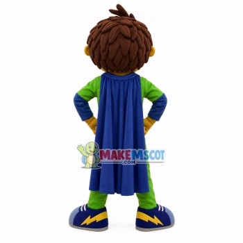 The Boy In Superhero Suit Mascot Costume The Boy In Superhero Suit Mascot Costume