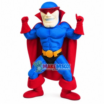 Superhero With Full Muscles Mascot Costume