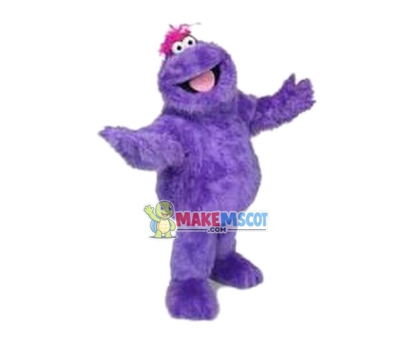 Cheerful Purple Plush Monster Mascot Costume Cheerful Purple Plush Monster Mascot Costume