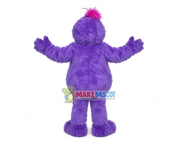 Cheerful Purple Plush Monster Mascot Costume Cheerful Purple Plush Monster Mascot Costume