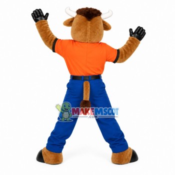 Athlete Bull Wearing Nose Ring Mascot Costume Athlete Bull Wearing Nose Ring Mascot Costume