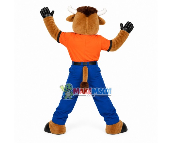 Athlete Bull Wearing Nose Ring Mascot Costume Athlete Bull Wearing Nose Ring Mascot Costume