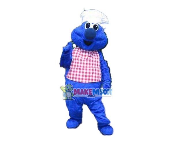 Blue Plush Doll Pastry Chef Mascot Costume Blue Plush Doll Pastry Chef Mascot Costume