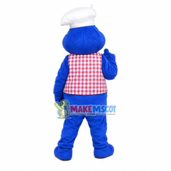 Blue Plush Doll Pastry Chef Mascot Costume