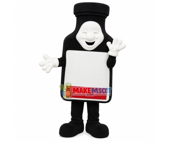 Strange Cartoon Black Bottle Mascot Costume Strange Cartoon Black Bottle Mascot Costume