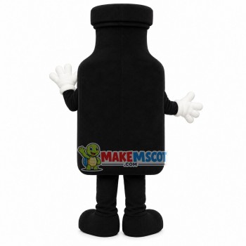 Strange Cartoon Black Bottle Mascot Costume Strange Cartoon Black Bottle Mascot Costume