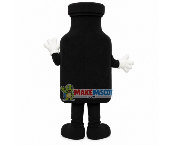 Strange Cartoon Black Bottle Mascot Costume Strange Cartoon Black Bottle Mascot Costume