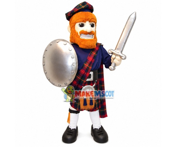 Valorous Knight With Weapon Mascot Costume Valorous Knight With Weapon Mascot Costume