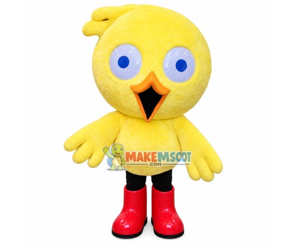 Terrified Yellow Little Bird Mascot Costume Terrified Yellow Little Bird Mascot Costume