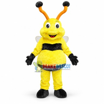 Smart Bee With Long Antennas Mascot Costume Smart Bee With Long Antennas Mascot Costume