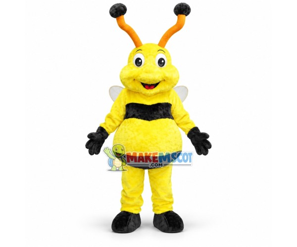 Smart Bee With Long Antennas Mascot Costume Smart Bee With Long Antennas Mascot Costume