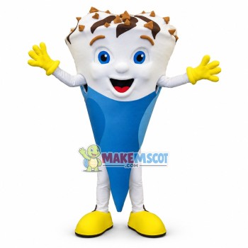 Chocolate Chip Cookie Cone Mascot Costume Chocolate Chip Cookie Cone Mascot Costume