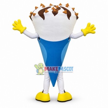 Chocolate Chip Cookie Cone Mascot Costume Chocolate Chip Cookie Cone Mascot Costume