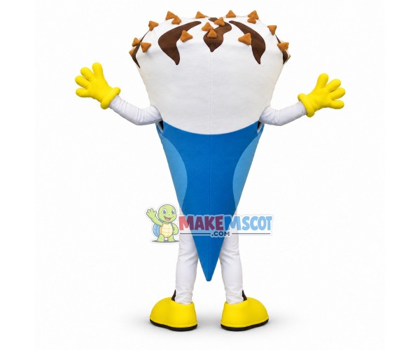 Chocolate Chip Cookie Cone Mascot Costume Chocolate Chip Cookie Cone Mascot Costume