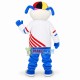 Lively Sport Dog With Pink Spot Mascot Costume Lively Sport Dog With Pink Spot Mascot Costume