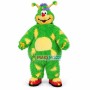 Green Hairy Monster With Long Antennas Mascot Costume