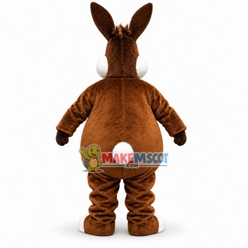Brown Bunny With Big Belly Mascot Costume Brown Bunny With Big Belly Mascot Costume