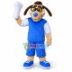 Spectacled Dog Holding the Bone Mascot Costume Spectacled Dog Holding the Bone Mascot Costume