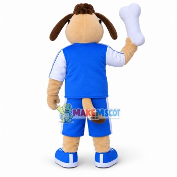 Spectacled Dog Holding the Bone Mascot Costume Spectacled Dog Holding the Bone Mascot Costume