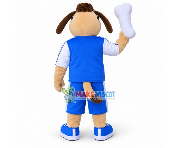 Spectacled Dog Holding the Bone Mascot Costume Spectacled Dog Holding the Bone Mascot Costume