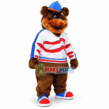 Shaggy Brown Bear With Wounds Mascot Costume Shaggy Brown Bear With Wounds Mascot Costume
