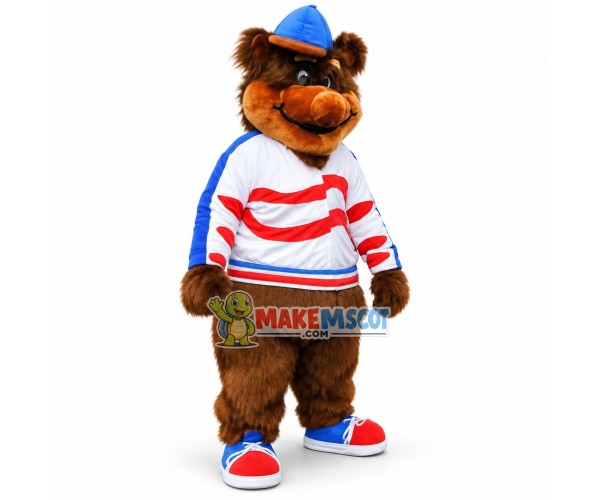 Shaggy Brown Bear With Wounds Mascot Costume Shaggy Brown Bear With Wounds Mascot Costume