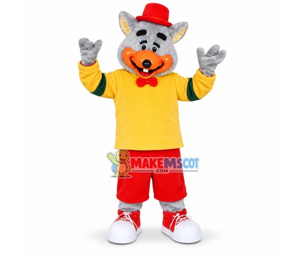 Merry Gray Mouse Mascot Costume Outfit Merry Gray Mouse Mascot Costume Outfit