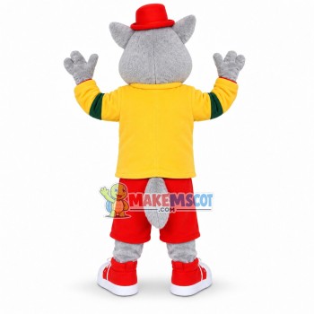 Merry Gray Mouse Mascot Costume Outfit Merry Gray Mouse Mascot Costume Outfit