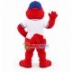 Red Furry Monster In The Star Shirt Mascot Costume Red Furry Monster In The Star Shirt Mascot Costume