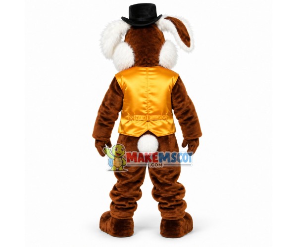 Halloween Bunny With Golden Waistcoat Mascot Costume