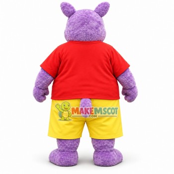 Strong Power Purple Hippo Mascot Costume