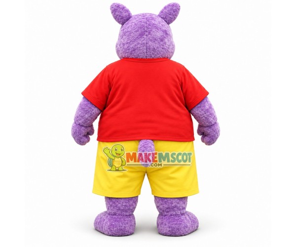 Strong Power Purple Hippo Mascot Costume Strong Power Purple Hippo Mascot Costume