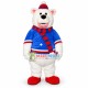 Plush Polar Bear With Knitted Scarf Mascot Costume