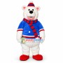 Plush Polar Bear With Knitted Scarf Mascot Costume