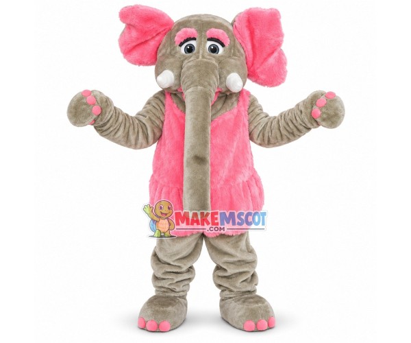 Beautiful Elephant Wearing Vest Dress Mascot Costume Beautiful Elephant Wearing Vest Dress Mascot Costume