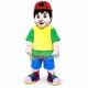 Playing Big Head Boy Mascot Costume