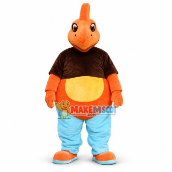 Strong Orange Dinosaur Mascot Costume Strong Orange Dinosaur Mascot Costume