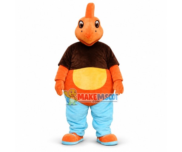 Strong Orange Dinosaur Mascot Costume