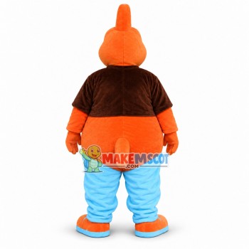 Strong Orange Dinosaur Mascot Costume