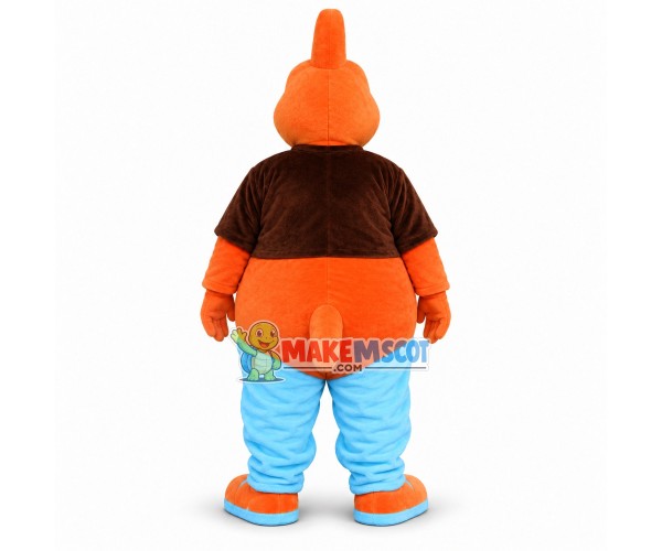 Strong Orange Dinosaur Mascot Costume Strong Orange Dinosaur Mascot Costume