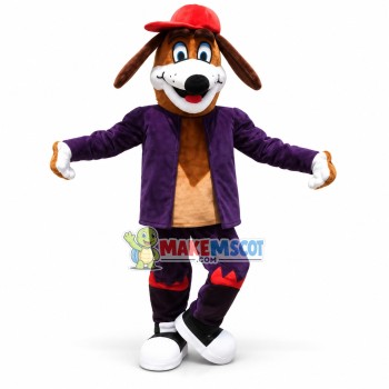 Cheering Dog In The Suit Mascot Costume