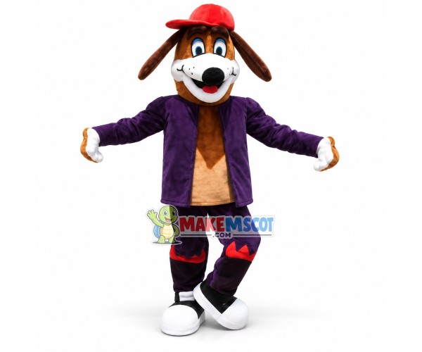 Cheering Dog In The Suit Mascot Costume Cheering Dog In The Suit Mascot Costume