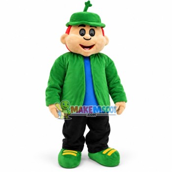 Fat Boy In The Green Jacket Mascot Costume Fat Boy In The Green Jacket Mascot Costume