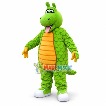 Green Dragon Full of Scales Mascot Costume Green Dragon Full of Scales Mascot Costume