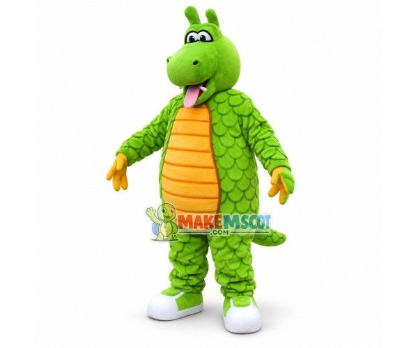 Green Dragon Full of Scales Mascot Costume